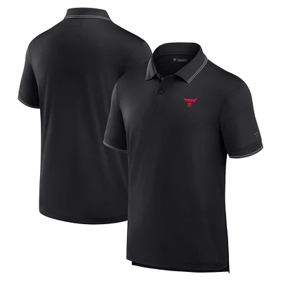 Men's Fanatics Black Chicago Bulls Front Office Pique Polo