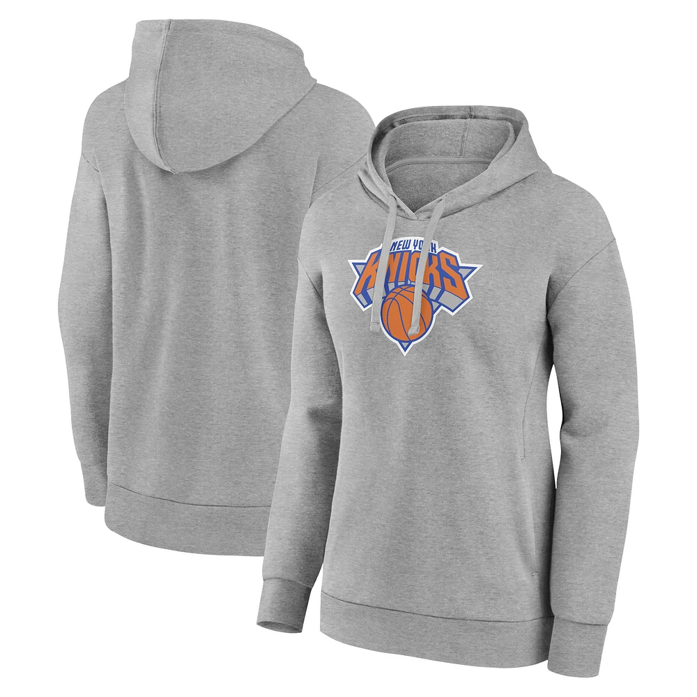Women's Gray New York Knicks Primary Logo Pullover Hoodie
