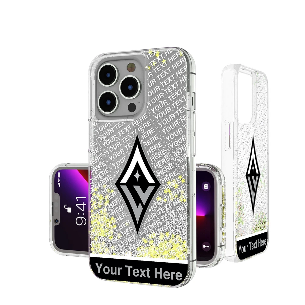 Las Vegas Aces Personalized Stripe iPhone Glitter Case