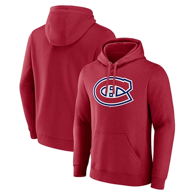 Men's Fanatics Red Montreal Canadiens Primary Logo Pullover Hoodie