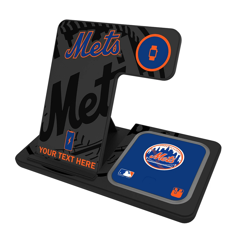 New York Mets Personalized 3-in-1 Charging Station