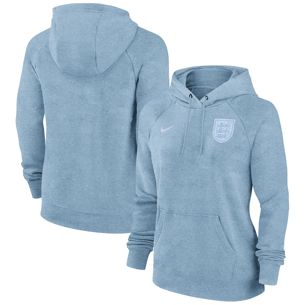 Women's Nike Light Blue England Women's National Team Essential Raglan Pullover Hoodie