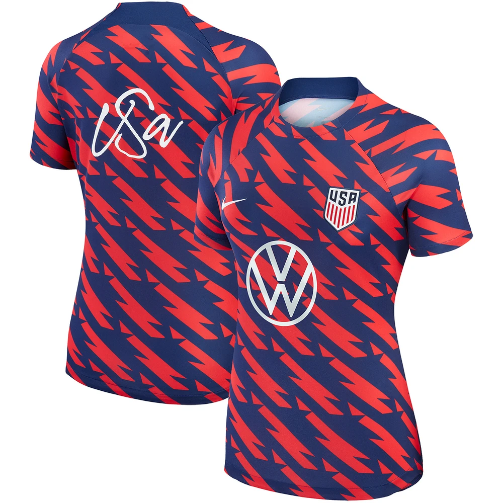 Women's Nike Red USMNT 2023 Strike Drill Pre-Match Top