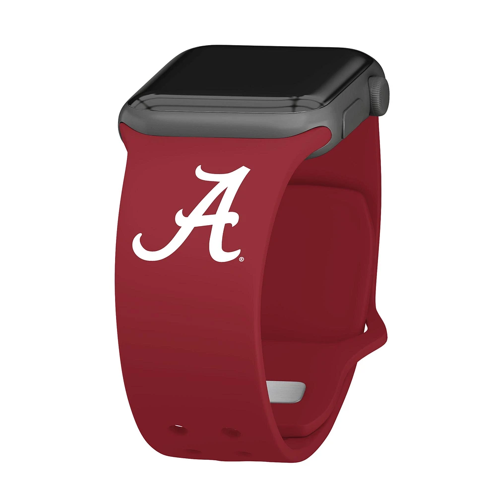 Crimson Alabama Tide Logo Design Silicone Apple Watch Band