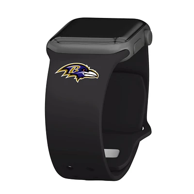 Black Baltimore Ravens Logo Silicone Apple Watch Band