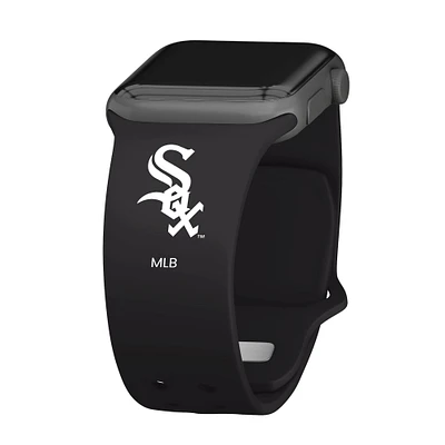 Black Chicago White Sox Logo Silicone Apple Watch Band