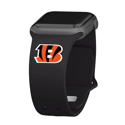 Black Cincinnati Bengals Logo Silicone Apple Watch Band