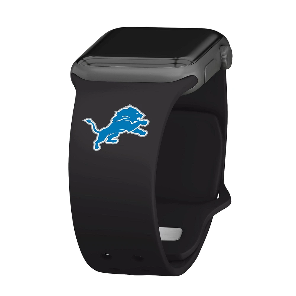 Black Detroit Lions Logo Silicone Apple Watch Band