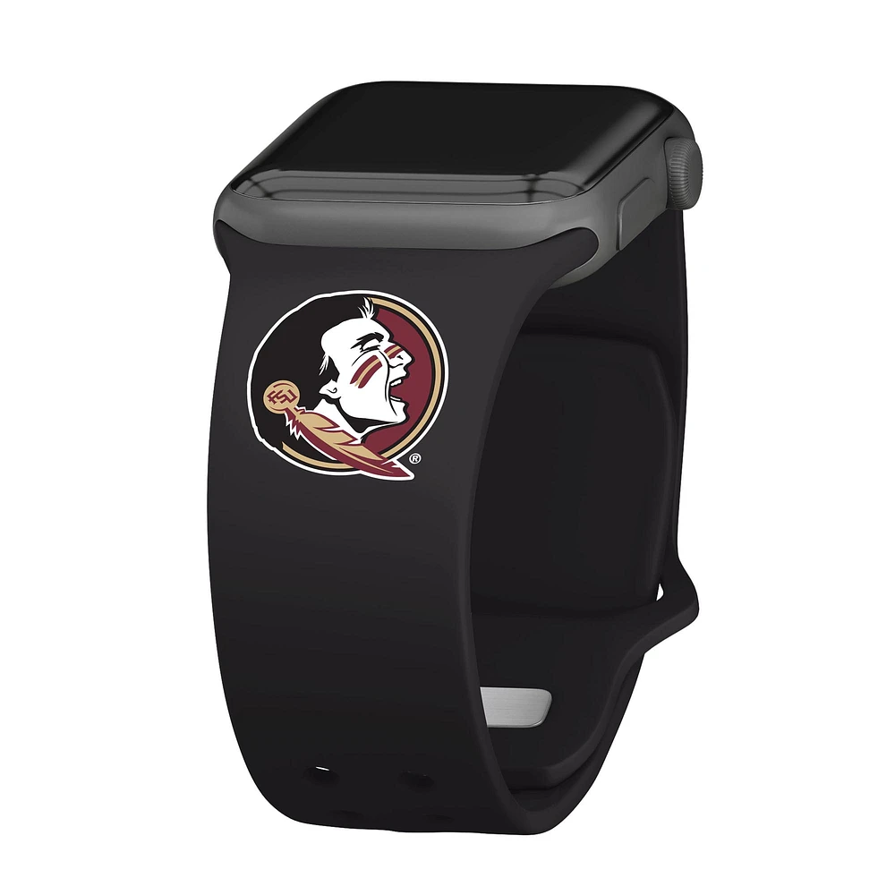 Black Florida State Seminoles Logo Silicone Apple Watch Band