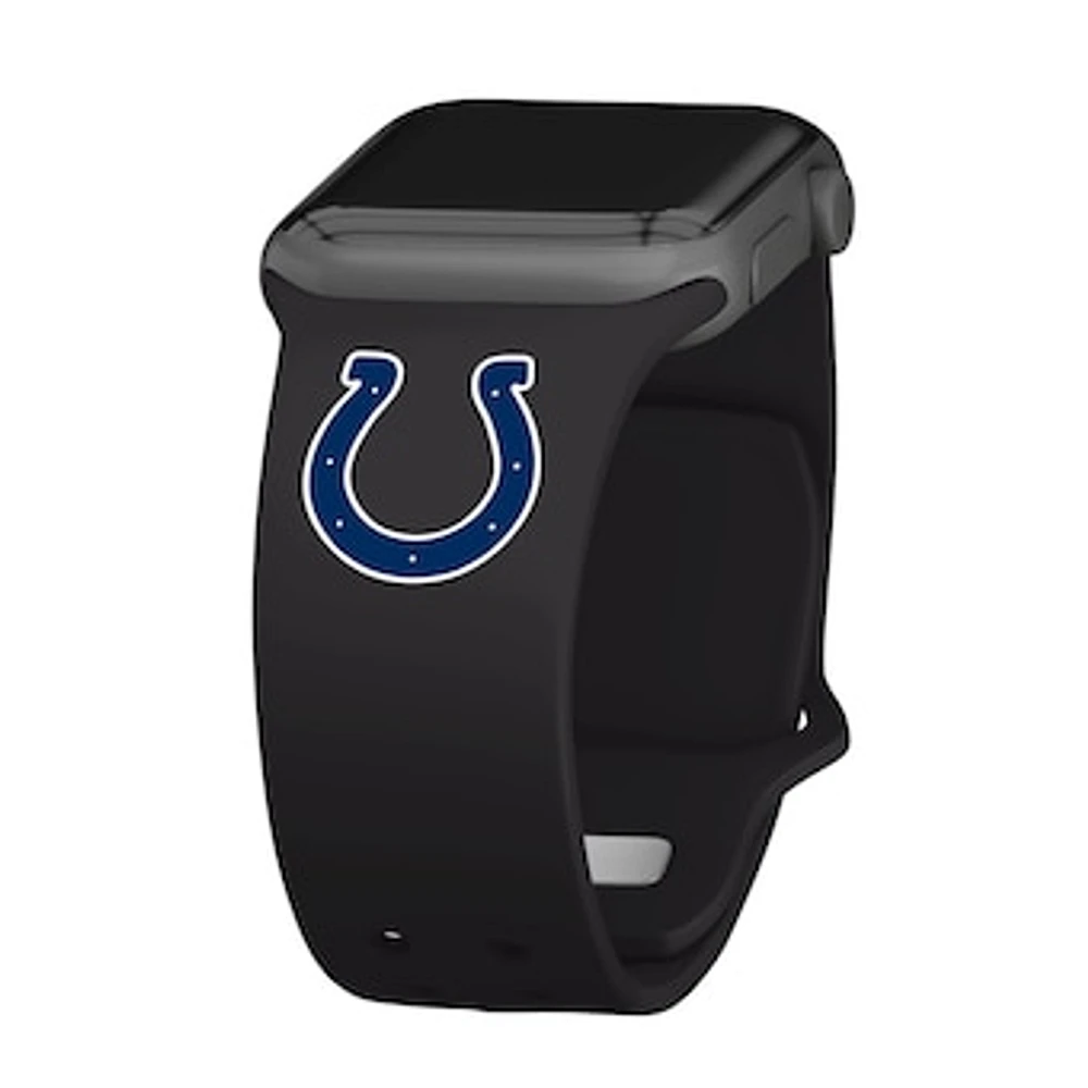 Black Indianapolis Colts Logo Silicone Apple Watch Band