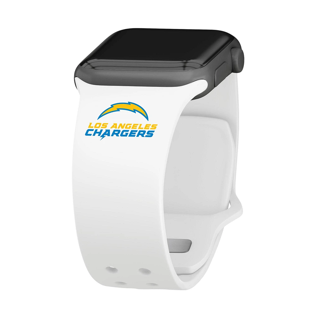 White Los Angeles Chargers Logo Silicone Apple Watch Band
