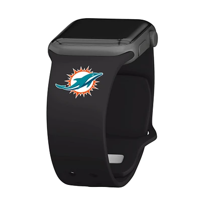 Black Miami Dolphins Logo Silicone Apple Watch Band