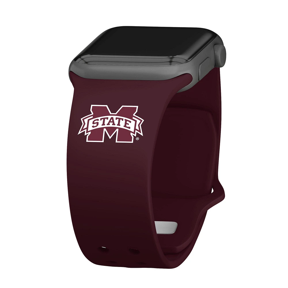 Maroon Mississippi State Bulldogs Logo Silicone Apple Watch Band