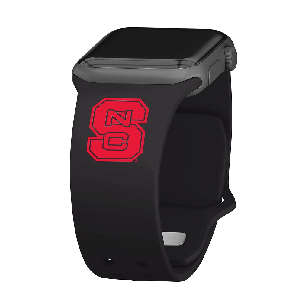 Black NC State Wolfpack Logo Silicone Apple Watch Band