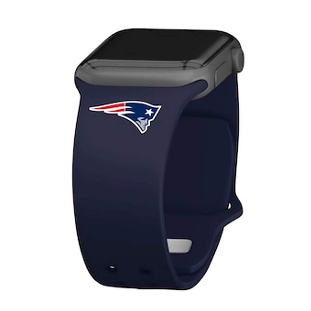 Navy New England Patriots Logo Silicone Apple Watch Band