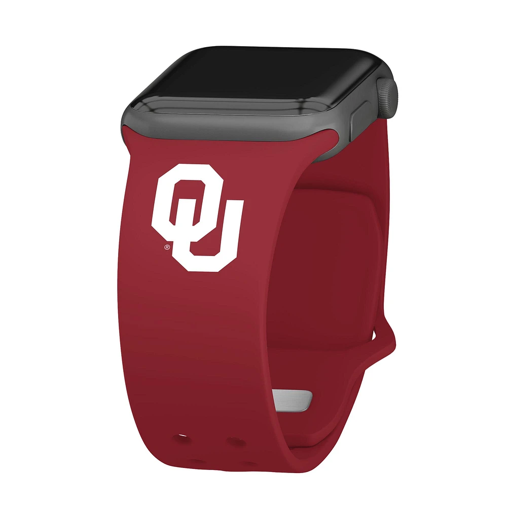 Crimson Oklahoma Sooners Logo Silicone Apple Watch Band