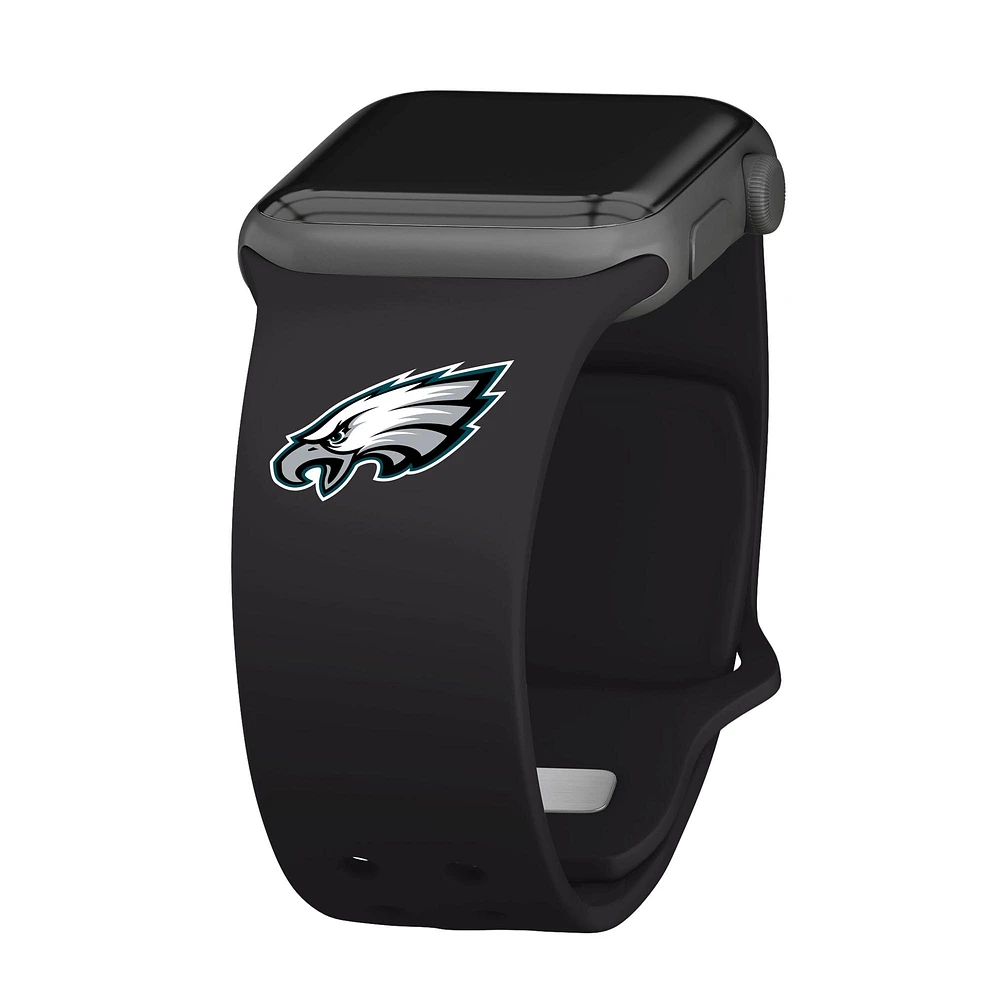 Black Philadelphia Eagles Logo Silicone Apple Watch Band