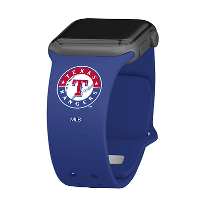 Blue Texas Rangers Logo Silicone Apple Watch Band