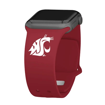 Crimson Washington State Cougars Logo Silicone Apple Watch Band