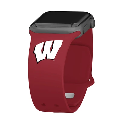 Red Wisconsin Badgers Logo Silicone Apple Watch Band