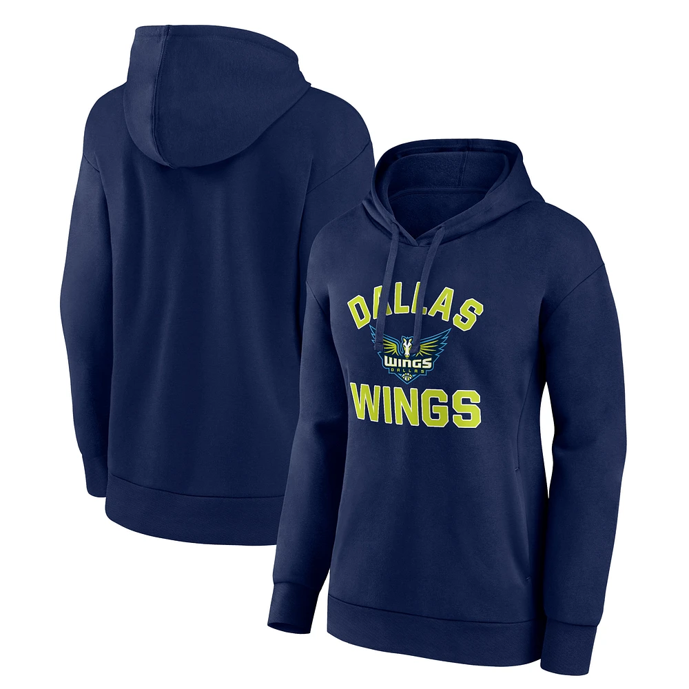 Women's Navy Dallas Wings Team Overtime Pullover Hoodie