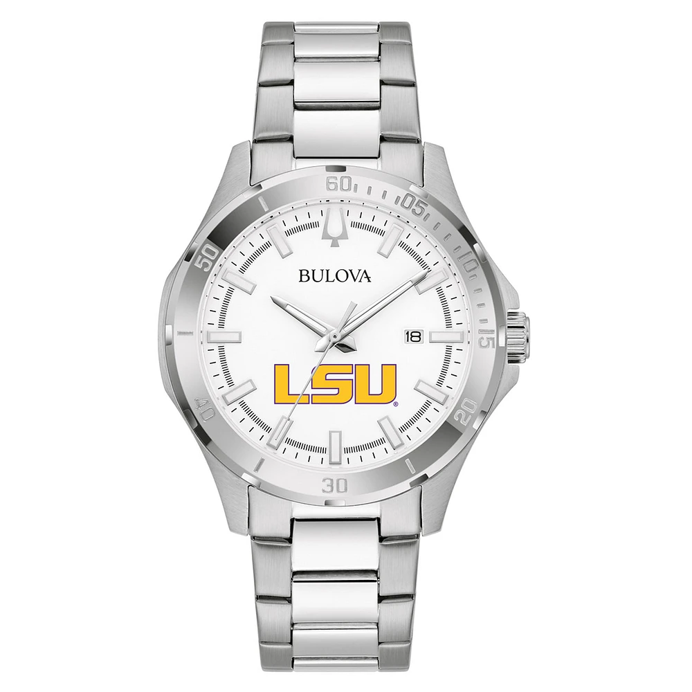 Men's Bulova Silver LSU Tigers Stainless Steel Classic Sport Watch