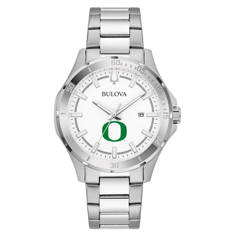 Men's Bulova Silver Oregon Ducks Stainless Steel Classic Sport Watch