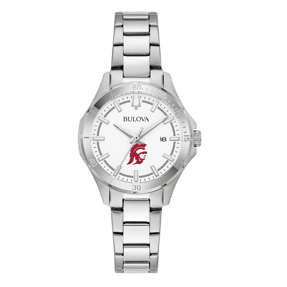 Women's Bulova Silver USC Trojans Stainless Steel Sport Classic Watch