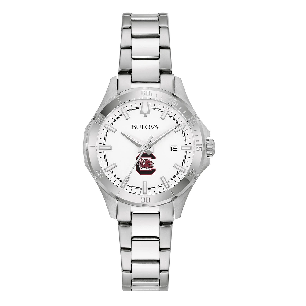 Women's Bulova Silver South Carolina Gamecocks Stainless Steel Sport Classic Watch