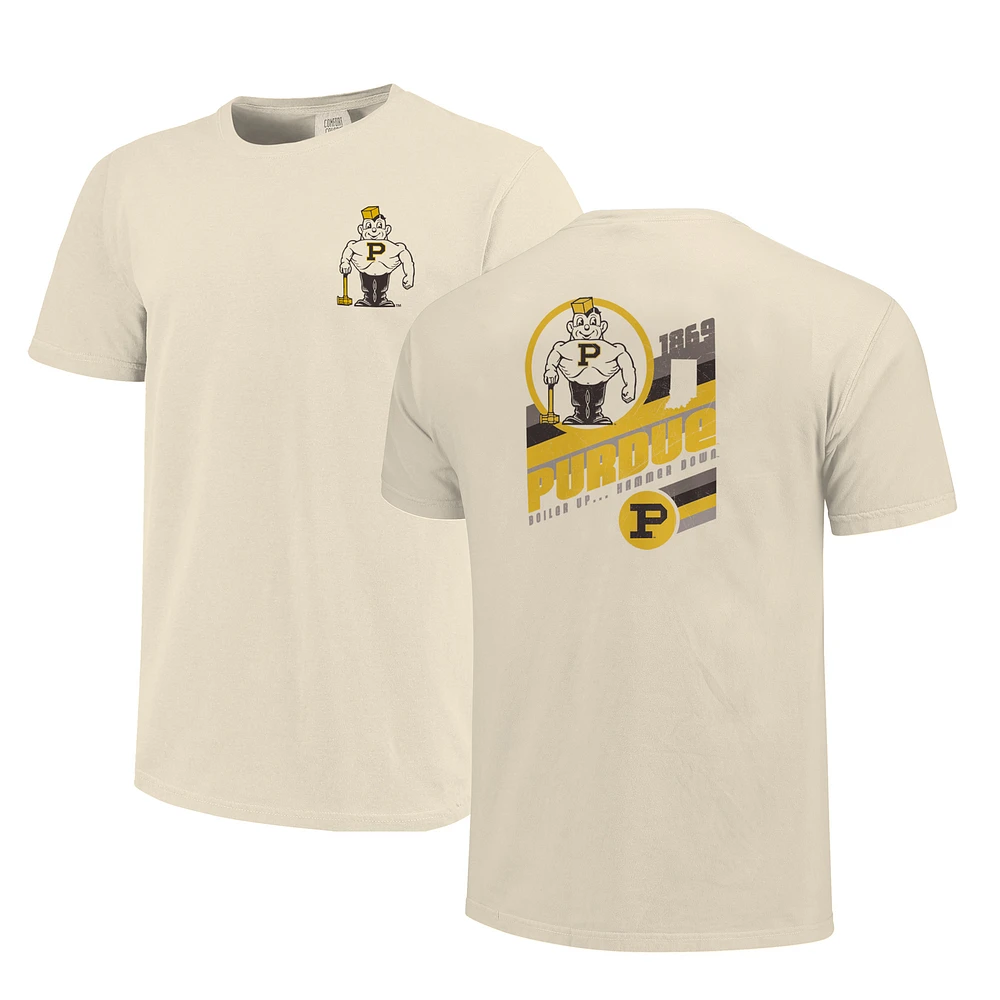 Men's Cream Purdue Boilermakers Vault Vintage Logo Comfort Colors T-Shirt