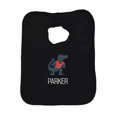 Newborn & Infant Black Florida Gators Mascot Logo Personalized Bib