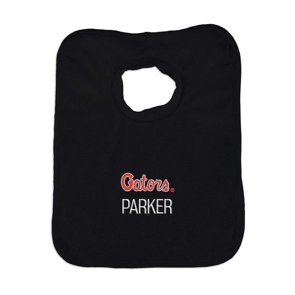 Newborn & Infant Black/ Florida Gators Script Logo Personalized Bib