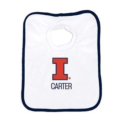 Newborn & Infant White Illinois Fighting Illini Personalized Bib