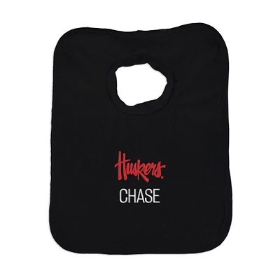 Newborn & Infant Black Nebraska Huskers Personalized Bib