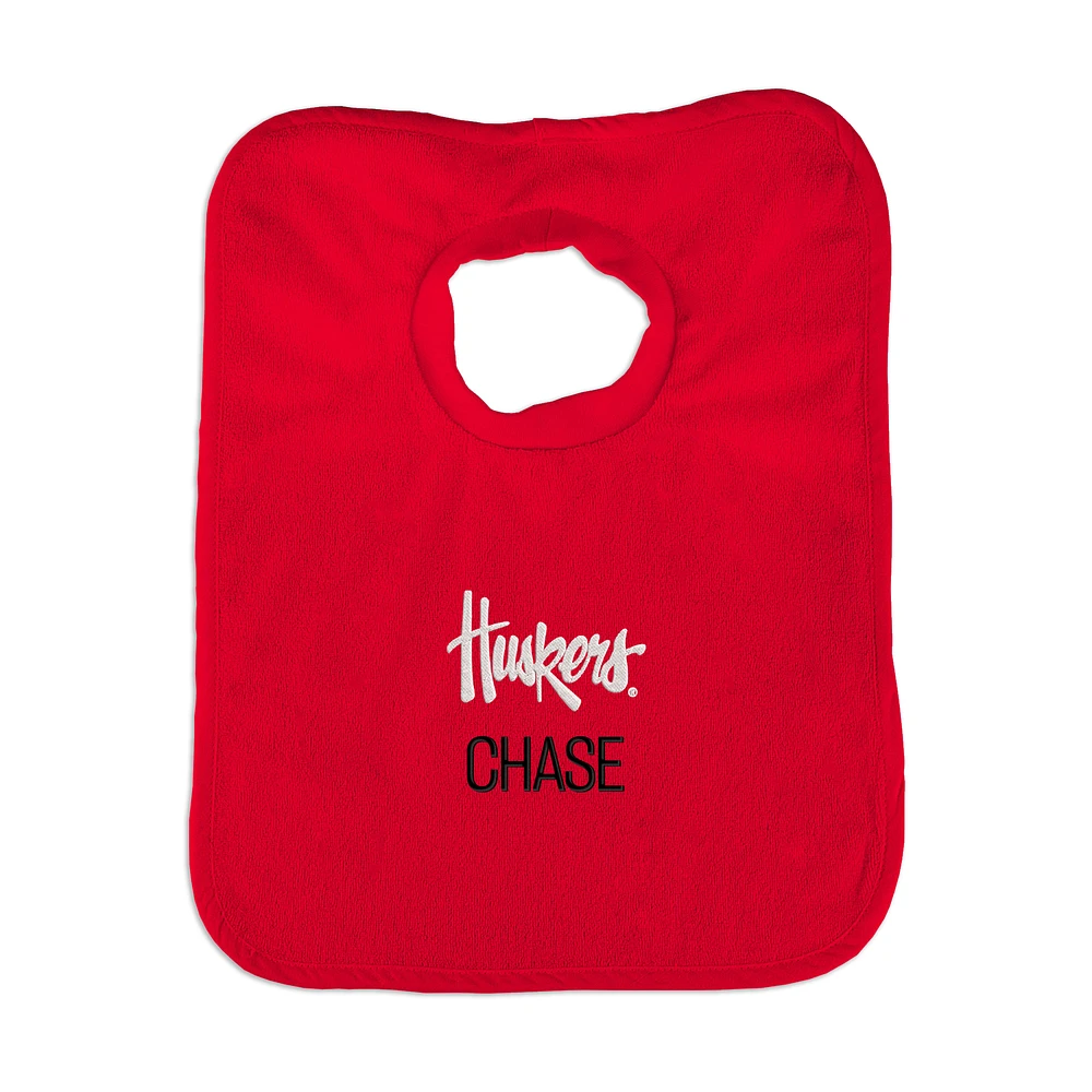 Newborn & Infant Scarlet Nebraska Huskers Personalized Bib