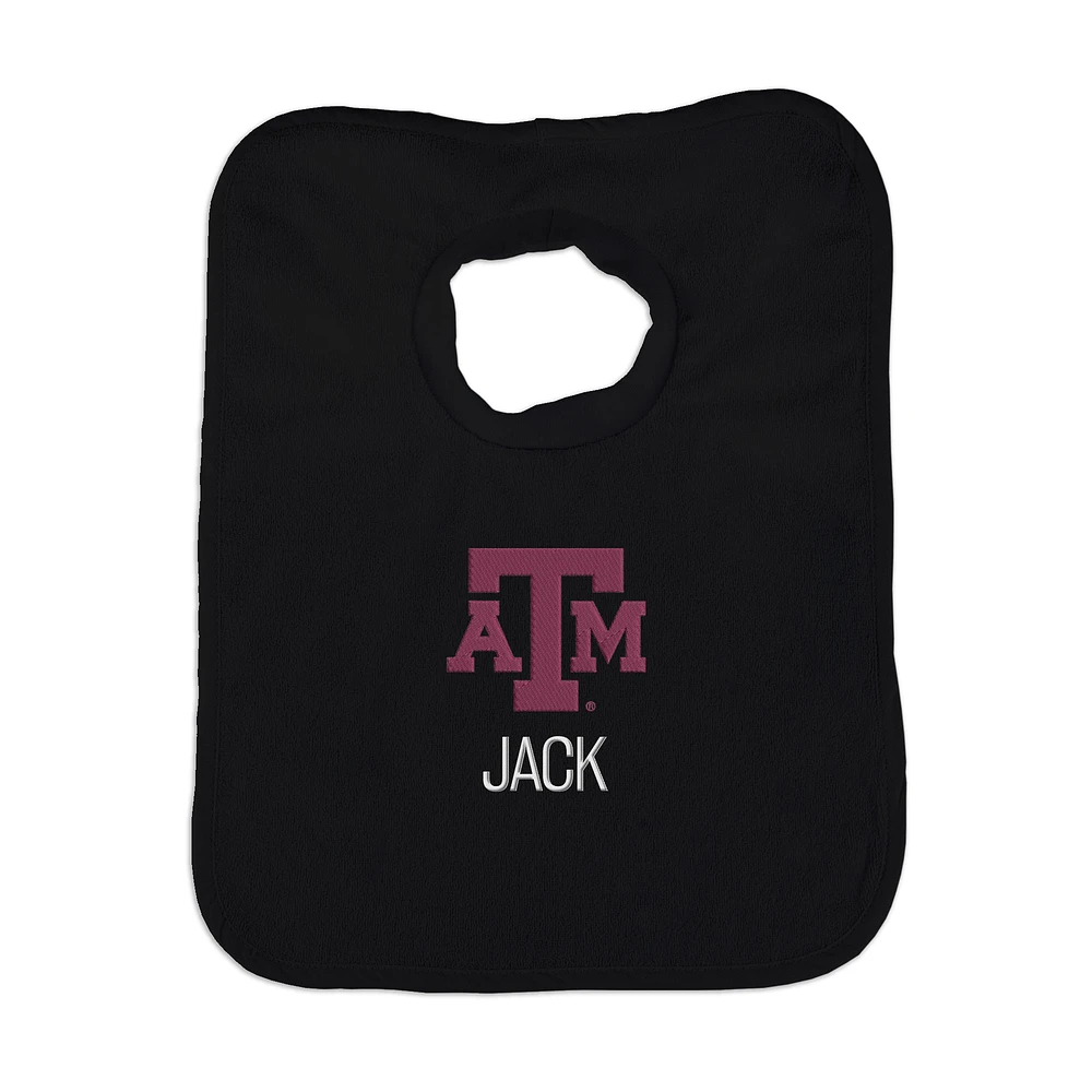 Newborn & Infant Black Texas A&M Aggies Personalized Bib