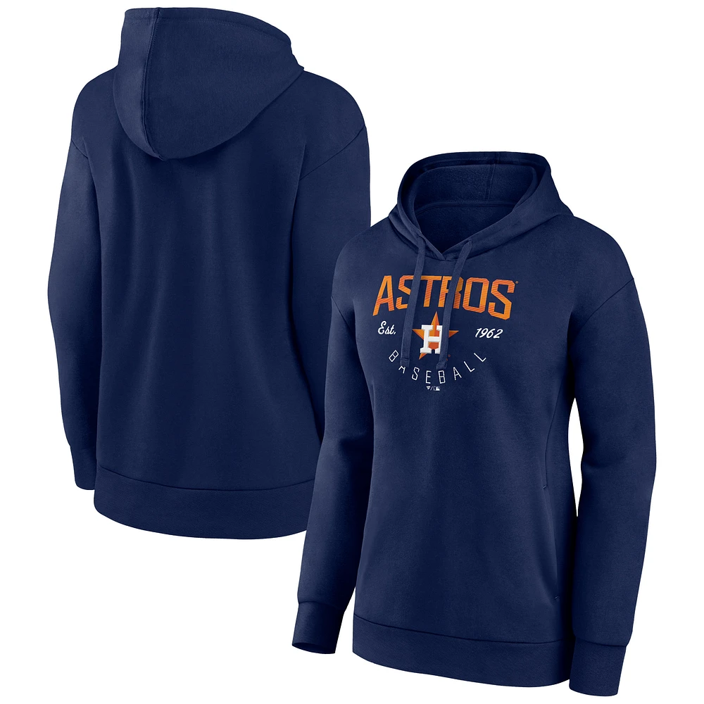 Women's Navy Houston Astros Live For It Pullover Hoodie