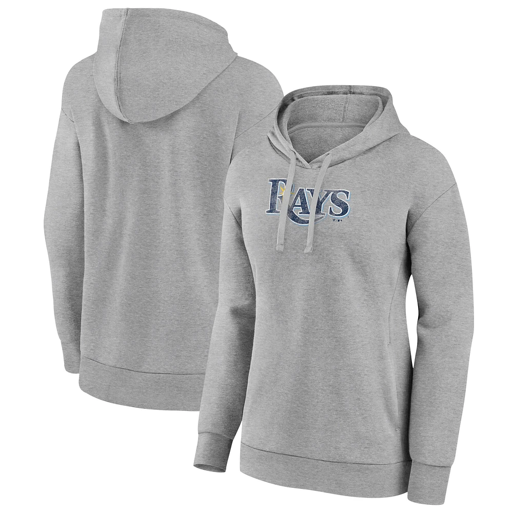 Women's Gray Tampa Bay Rays Distressed Team Pullover Hoodie