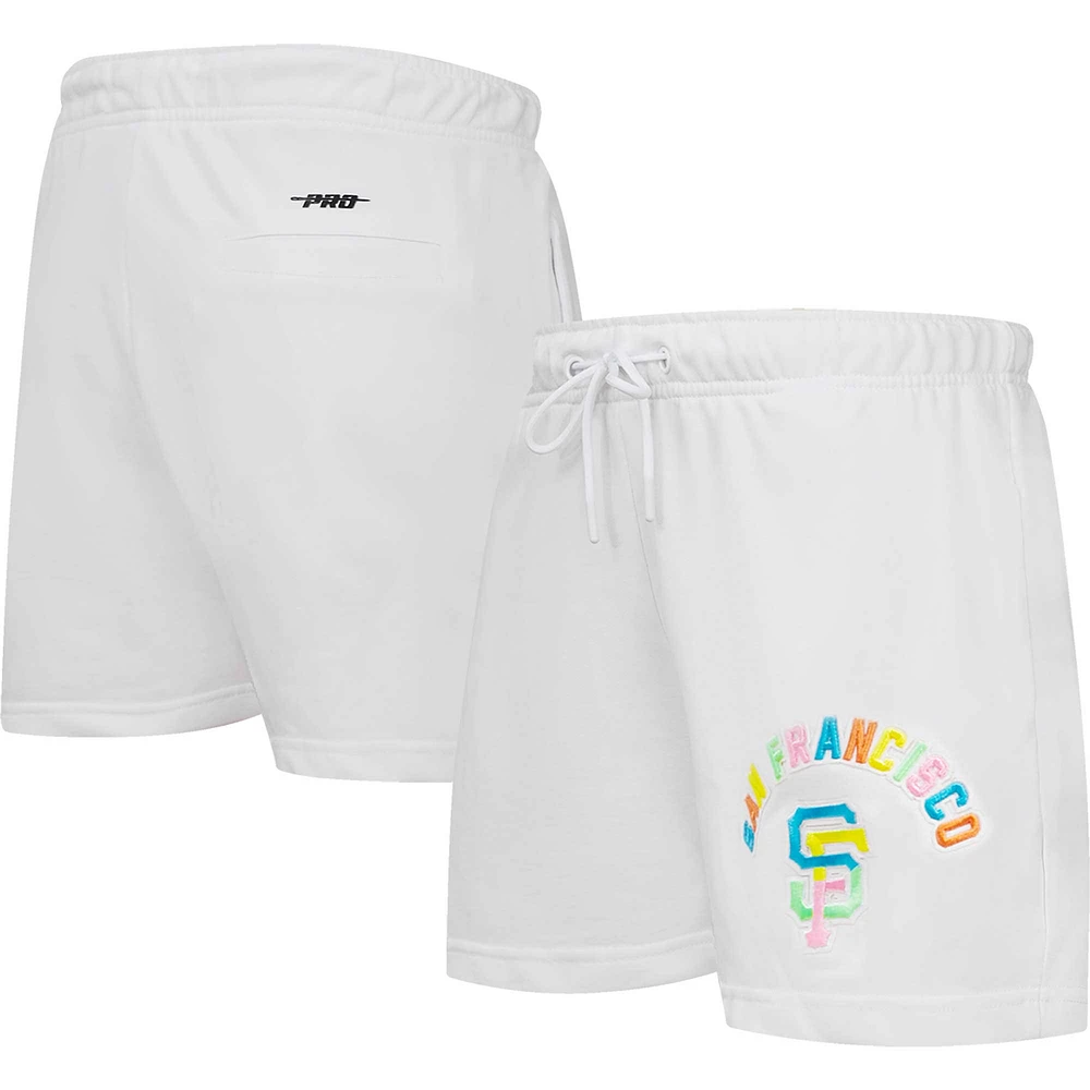 Women's Pro Standard White San Francisco Giants Washed Neon Shorts