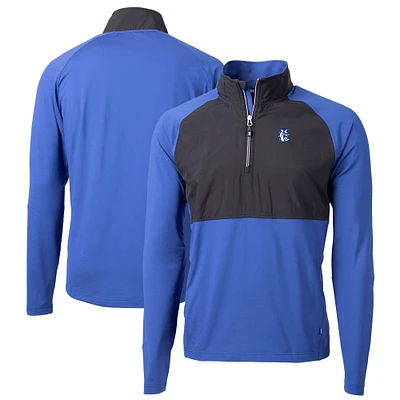 Men's Cutter & Buck Royal Fresno State Bulldogs Adapt Eco Knit Hybrid Recycled Quarter-Zip Pullover Top