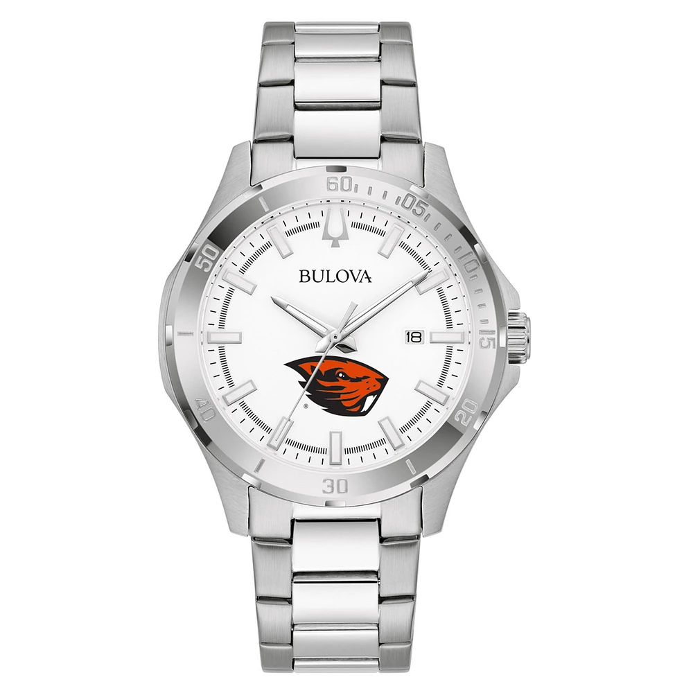 Men's Bulova Silver Oregon State Beavers Stainless Steel Classic Sport Watch