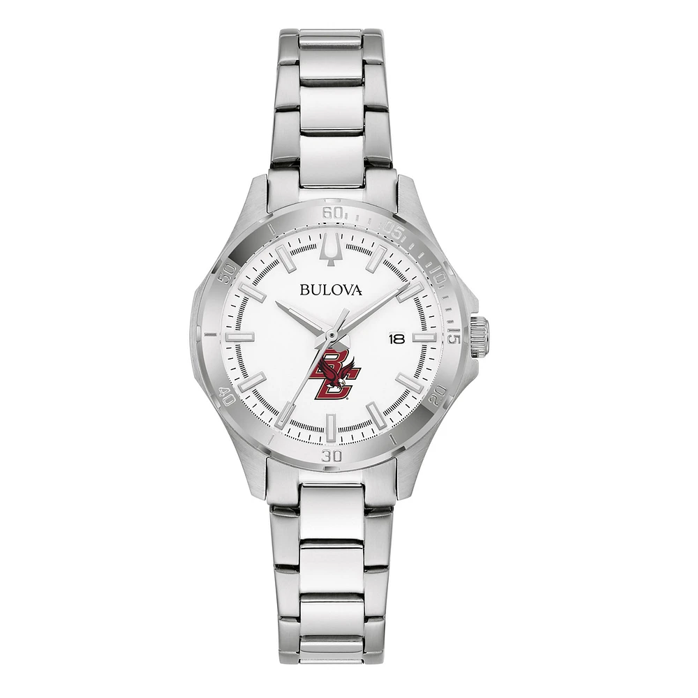 Women's Bulova Silver Boston College Eagles Stainless Steel Classic Sport Watch