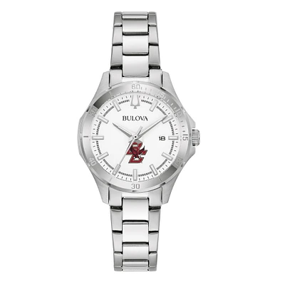 Women's Bulova Silver Boston College Eagles Stainless Steel Classic Sport Watch