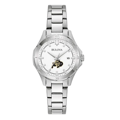 Women's Bulova Silver Colorado Buffaloes Stainless Steel Classic Sport Watch