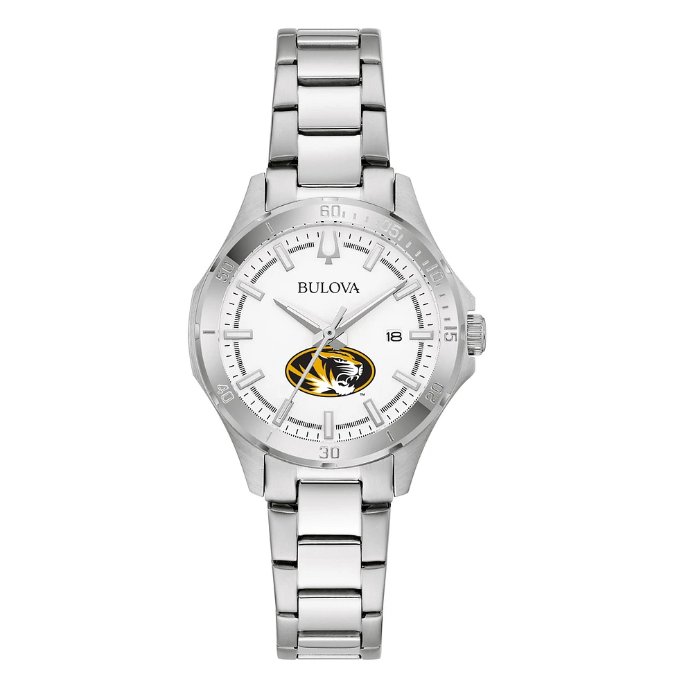 Women's Bulova Silver Missouri Tigers Stainless Steel Classic Sport Watch