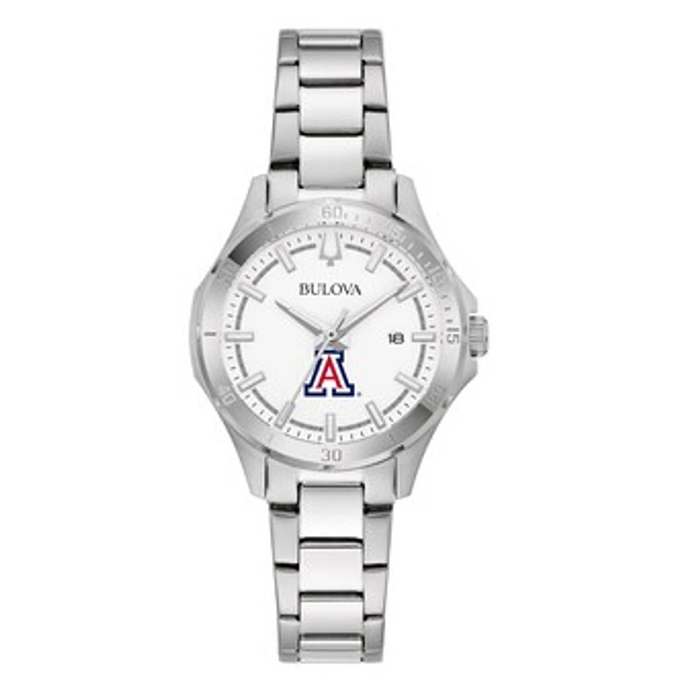Women's Bulova Silver Arizona Wildcats Stainless Steel Classic Sport Watch