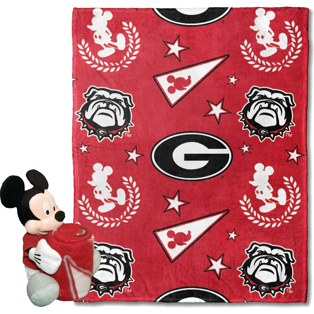 Northwest x Disney Georgia Bulldogs Mickey Hugger Pillow & Silk Touch Throw Set