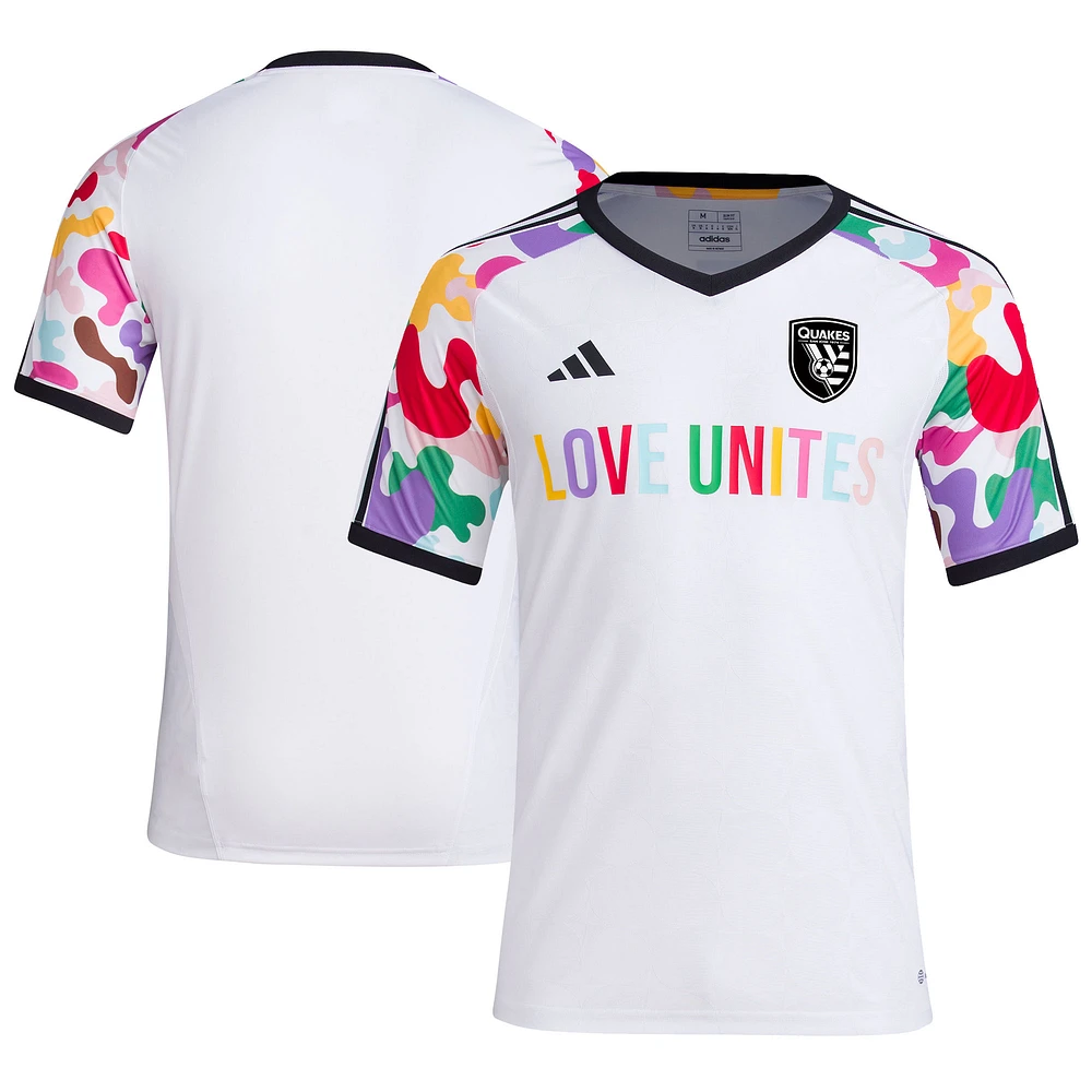 Men's adidas White San Jose Earthquakes Pride Pre-Match Top