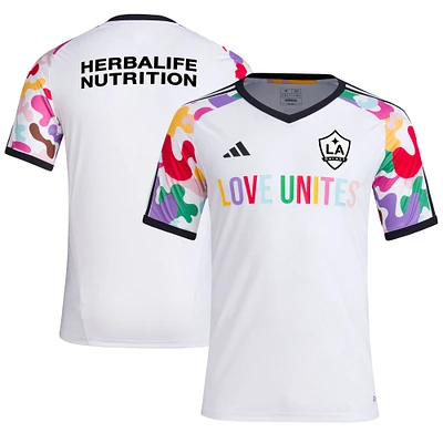 Men's adidas White LA Galaxy Pride Pre-Match Top