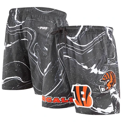 Men's Pro Standard Black Cincinnati Bengals Allover Marble Print Shorts